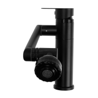 Смеситель для раковины ZEIN Z3509, поворотный излив 360&deg;, картридж 35 мм, латунь, черный