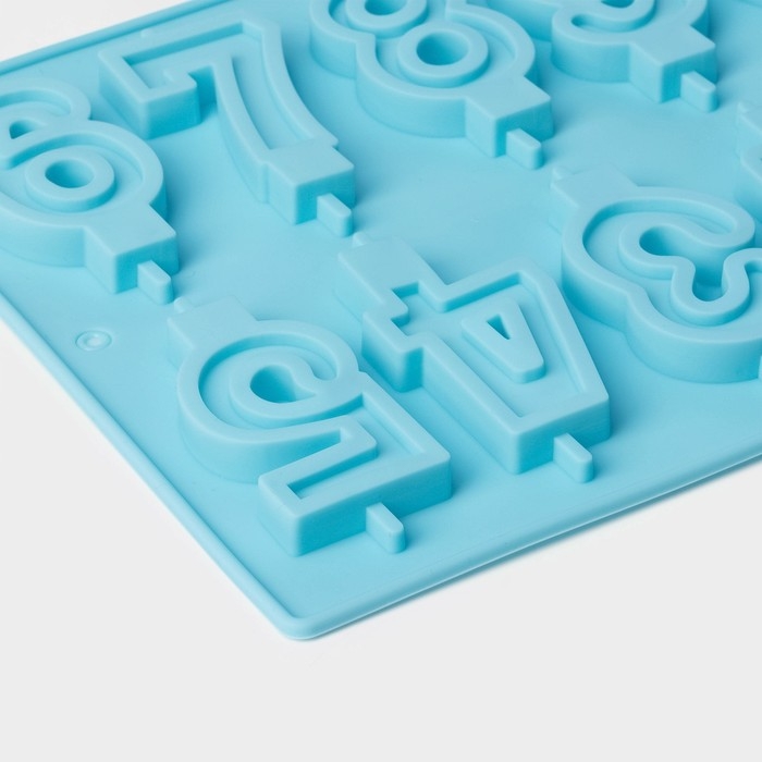 Форма для шоколада Доляна &laquo;Цифры&raquo;, силикон, 26&times;21 см, 10 ячеек (7&times;4 см), цвет МИКС