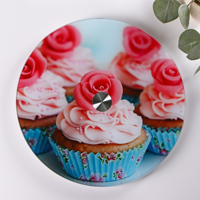 Подставка стеклянная для торта вращающаяся Доляна &laquo;Маффин&raquo;, d=32 см ㅤ