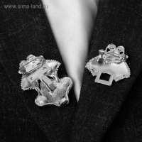 Зажим для кардигана &laquo;Клевер&raquo;, цвет белый в серебре