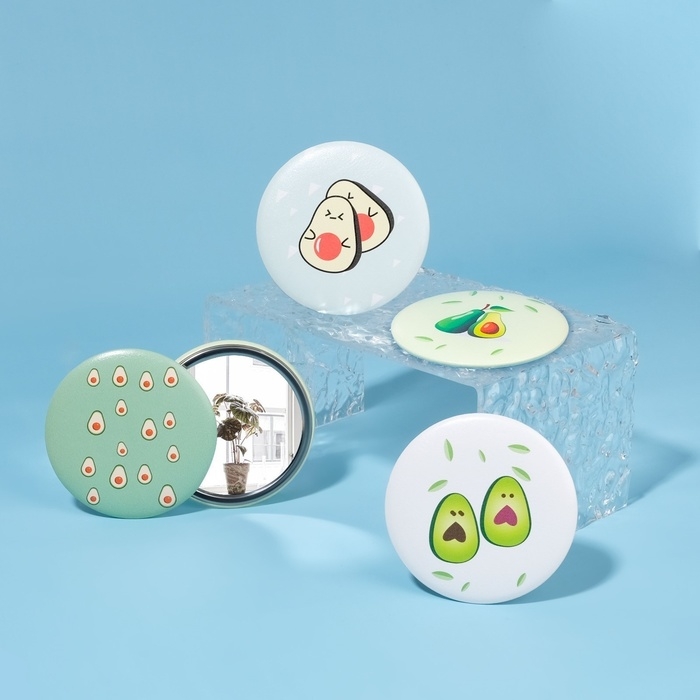 Зеркало карманное &laquo;Авокадо&raquo;, d = 7,5 см, рисунок МИКС