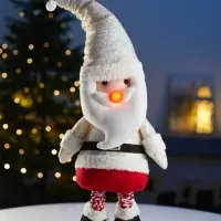 Фигура текстиль &laquo;Дед Мороз&raquo; 55-84 см, телеск-е ножки, 1LED, LR1130х3 (в компл.), Т/БЕЛЫЙ