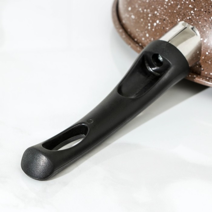 Сковорода Rock, d=25 см, пластиковая ручка, антипригарное покрытие, цвет коричневый