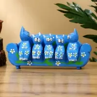 Сувенир "Кошачье семейство" дерево 20х5х10 см, цв. синий