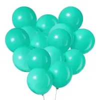 Воздушные шары латексные 10", пастель, 5 шт., бирюзовые