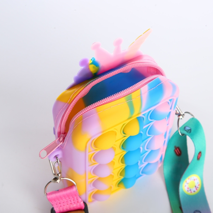 Сумка детская для девочки на молнии, &laquo;Выбражулька&raquo;, pop it, цвет разноцветный
