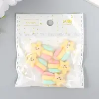 Декор для творчества бархатное напыление "Звезда-смайл с радугой" 0,6х1,8х2,5 см