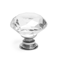 Ручка-кнопка CAPPIO "Алмаз", стеклянная, d=30 мм, 8 шт.