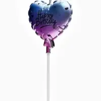 Свеча для торта &laquo;Шар сердце&raquo; 6,5 см, цвет фиолетовый