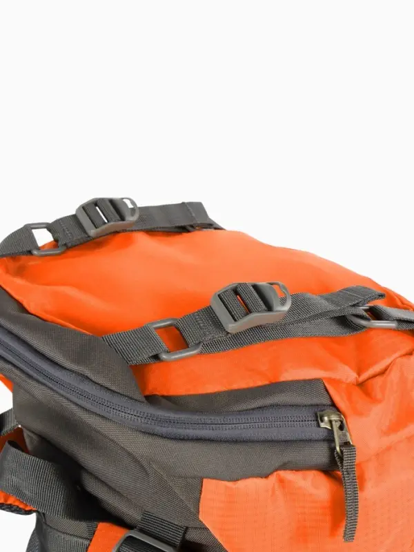 Рюкзак тур 65+5л, 30*20*53, отдел на шнурке, 5нар+2вн кармана, цвет оранжевый