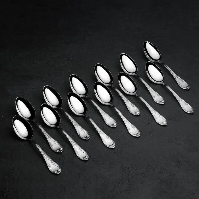 Ложка столовая &laquo;Посольская&raquo;, h=20 см, толщина 2,5 мм, цвет серебряный