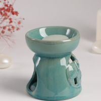 Набор: аромалампа для эфирных масел, мелтсы из воска ароматические &laquo;Слон со слонёнком&raquo;, бирюза, 10&times;10&times;9 см