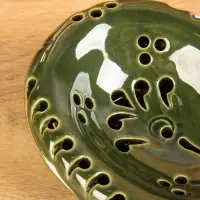 Мыльница &laquo;Цветочный узор&raquo;, 13&times;5.5&times;10.5 см, керамика, зелёная