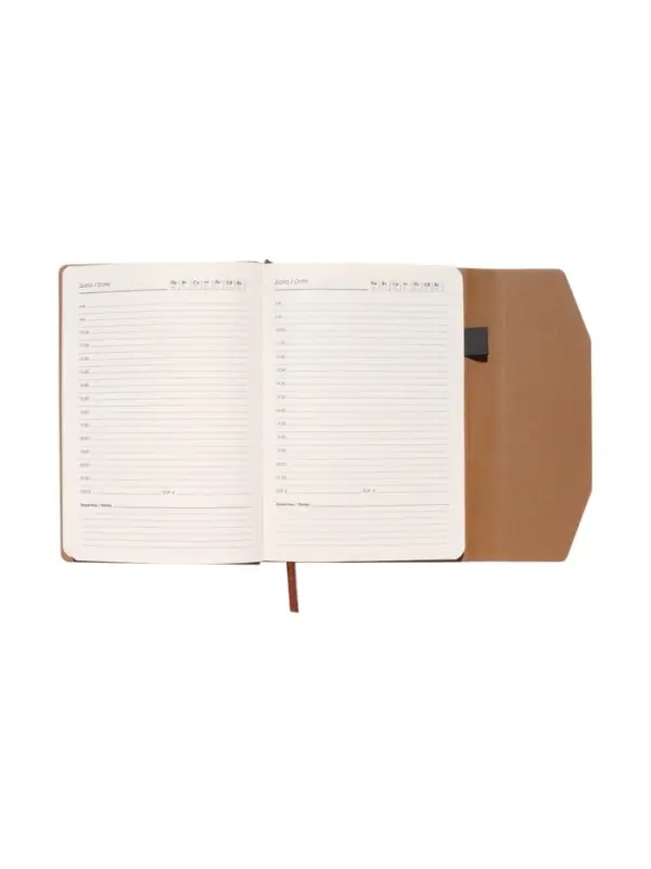 Ежедневник недатированный формат А5, с клапаном, 112л, линия, пвх, Бежевый