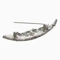 Брошь "Перо" со стразами, цвет белый в серебре