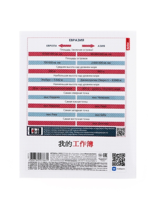 Комплект предметных тетрадей 48 листов, 12 предметов Hatber &laquo;Искусство Азии&raquo;, пластиковая обложка с печатью, тиснение фольгой, с интерактивным сп...