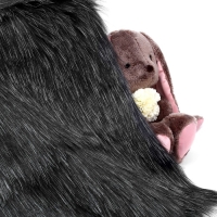 Лоскут для рукоделия, 50 &times; 50 см, мех длинноворсовый на трикотажной основе, цвет меланж тёмно-серый