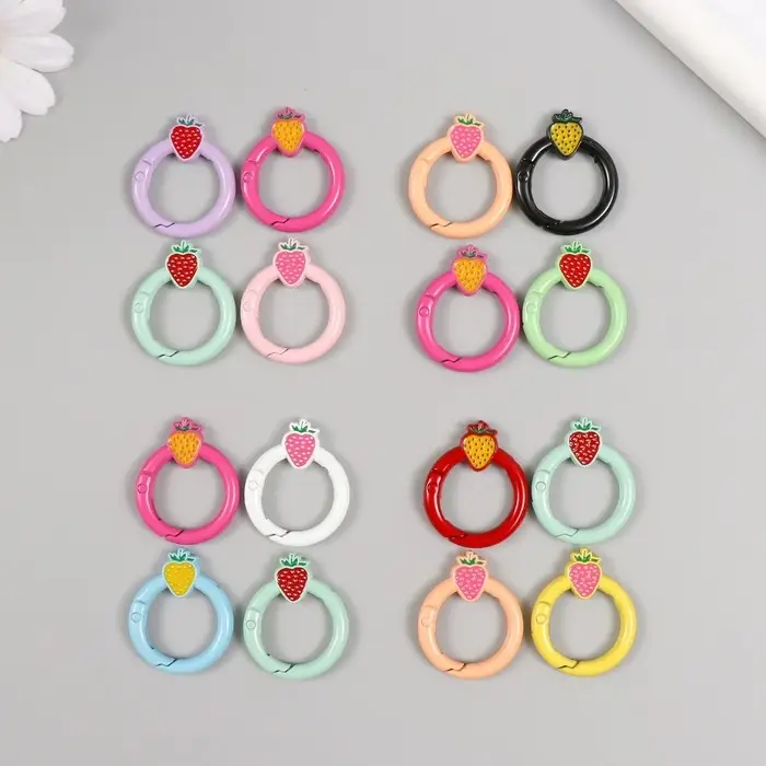 Карабин металл &laquo;Круг. Ягодка&raquo;, 3.2&times;2.6 см, МИКС