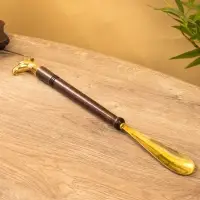 Ложка для обуви "Дельфин" 49 см, латунь, дерево