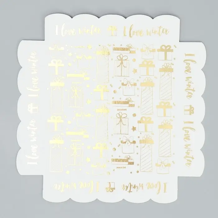 Коробка для кондитерских изделий с пластиковой крышкой I love winter, 15&times;15&times;3 см