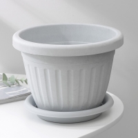 Горшок для цветов с поддоном &laquo;Сильвер ЭКО&raquo;, 4 л, d=23 см, светло-серый