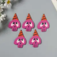 Декор для творчества войлок блеск "Череп в колпаке" 5,5х3,8 см