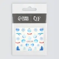 Слайдеры для ногтей &laquo;Зимние украшения&raquo;, голубые, красные