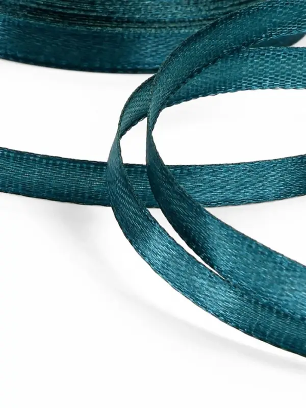 Лента атласная, 6 мм, 23&plusmn;1 м, тёмно-бирюзовая №62