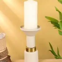 Подсвечник на 1 свечу текстурный "Фисташковый" 10,5х10,5х20 см