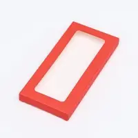 Подарочная коробка под плитку шоколада, с окном, красный, 17&times;8&times;1.4 см