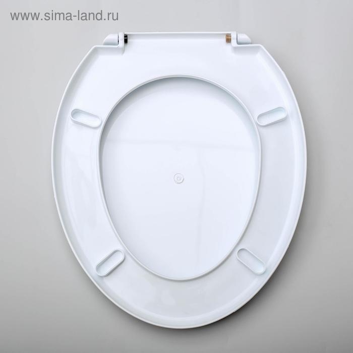 Сиденье для унитаза &laquo;Декор. Капли&raquo;, 44,5&times;37,5 см, с крышкой, белое