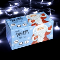 Гирлянда &laquo;Нить&raquo; 10 м, IP20, прозрачная нить, 100 LED, свечение белое, 8 режимов, 220 В