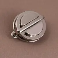 Застёжка для сумки, 3&times;3 см, цвет серебряный