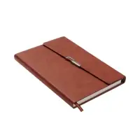 Ежедневник недатированный формат А5, с клапаном, 96л, линия, пвх, Коричневый