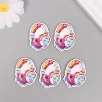 Декор для творчества дерево "Крутые наушники" 4х2,9х0,3 см