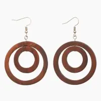 Серьги "Круг" дерево соно