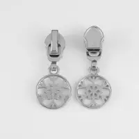 Бегунок для молнии &laquo;Спираль&raquo;, №7, &laquo;Снежинка&raquo;, 10 шт., цвет никель