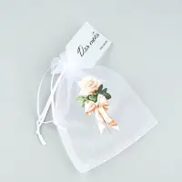 Мешочек подарочный из фатина с термонаклейкой &laquo;Роза&raquo;, 11 х 16 см +/- 1.5 см
