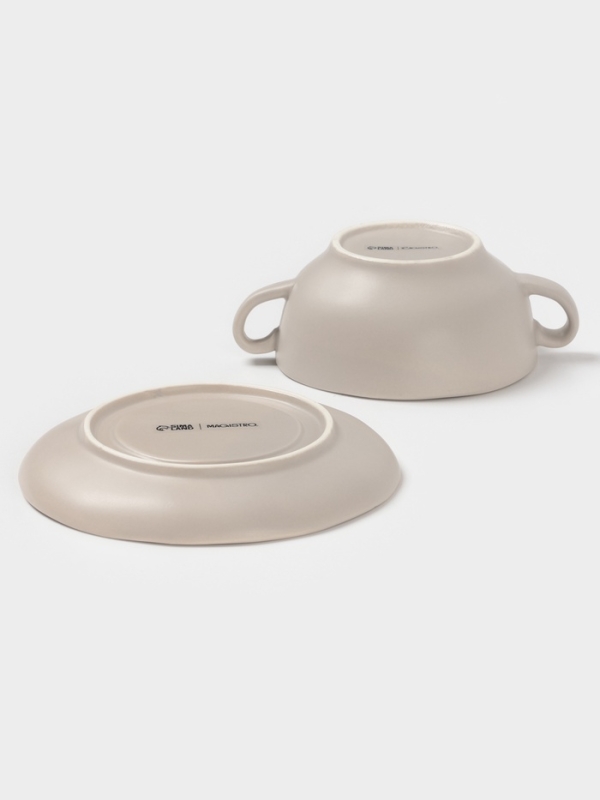 Бульонница Magistro "Potter" 255мл 15х2 цвет светло-серый с блюдцем