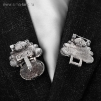 Зажим для кардигана &laquo;Восток&raquo;, цвет чёрный в чернёном серебре