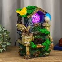 Фонтан "Птички на крыше" 24х15х12 см (с подсветкой)