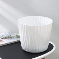 Кашпо для цветов со вставкой &laquo;Волна&raquo;, 8 л, d=25 см, h=21,5 см, цвет белый