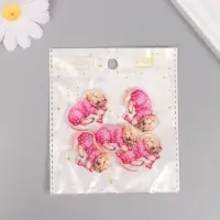 Декор для творчества акрил "Щеночек в пижамке сладко спит с косточкой" 2,5х3,4х0,2 см