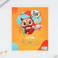 Тетрадь 12 листов в косую линейку, А5, на скрепке, блок №1 &laquo;Учись на 5+&raquo; МИКС