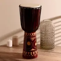 Сувенирный музыкальный инструмент барабан джембе "Светлый" 50х23х23 см МИКС