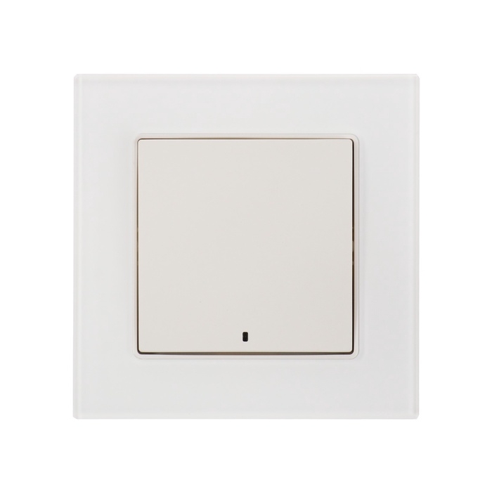 Выключатель TOT Matte Glass, 10 А, 1 кл., с подсветкой, скрытый, стекло, белый