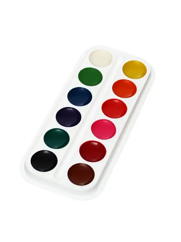 Акварель Calligrata, 12 цветов, без кисти, картон
