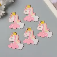 Декор для творчества войлок блеск "Единорог в облаках" 5х4,8 см