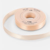 Лента атласная двухсторонняя №112 15мм*25&plusmn;1м айвори TR