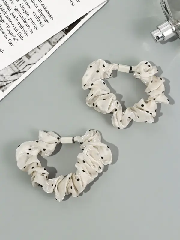 Резинка для волос "Летиция" (набор 2 шт) 7 см, молочный